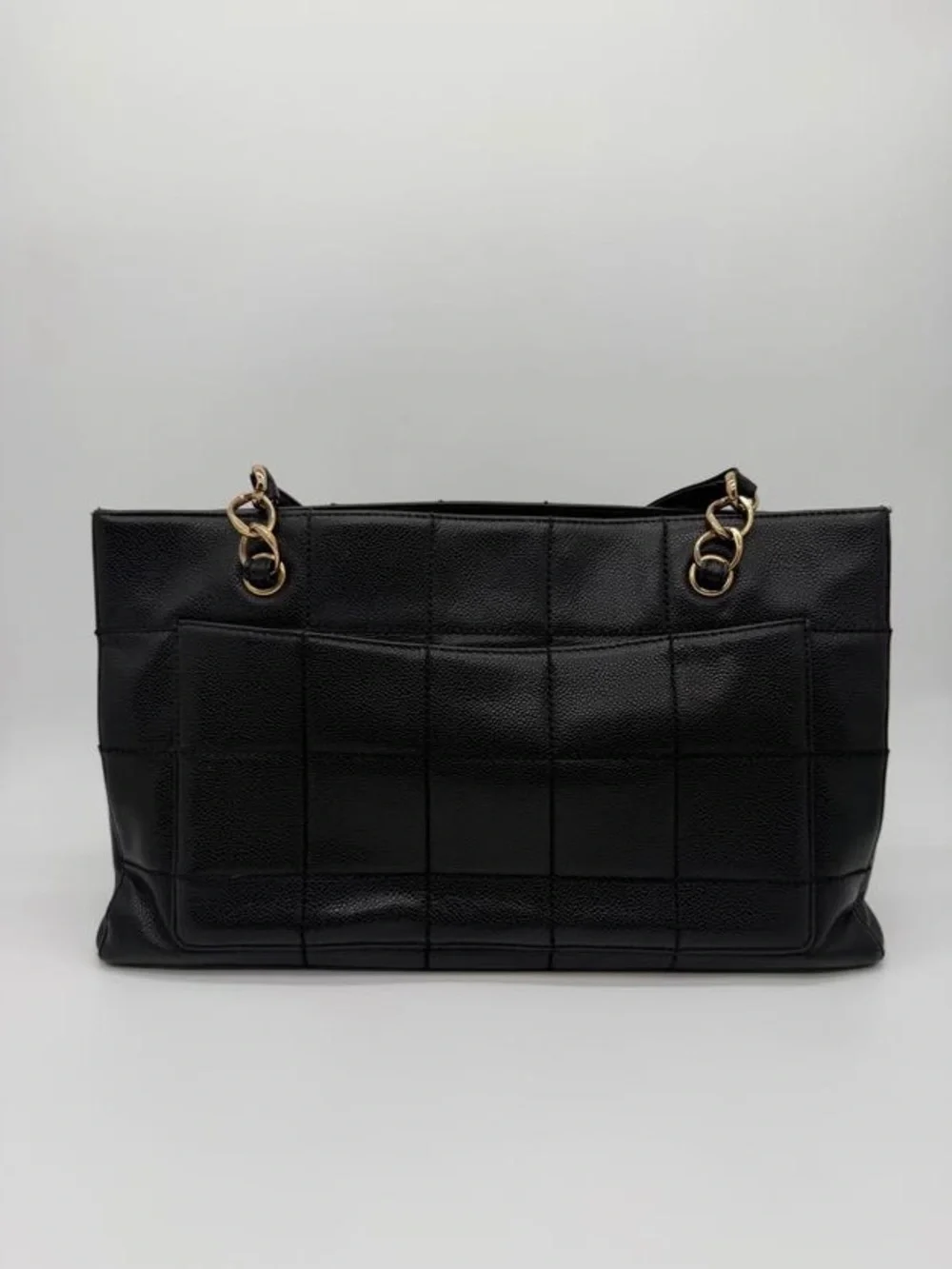 Vintage Chanel Caviar Tote Chocolate Bar Leather Tote with Gold Hardware
